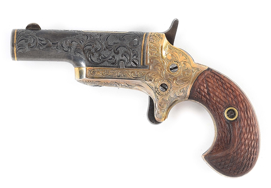 (A) ATTRACTIVE ENGRAVED THIRD MODEL COLT THUER DERRINGER.
