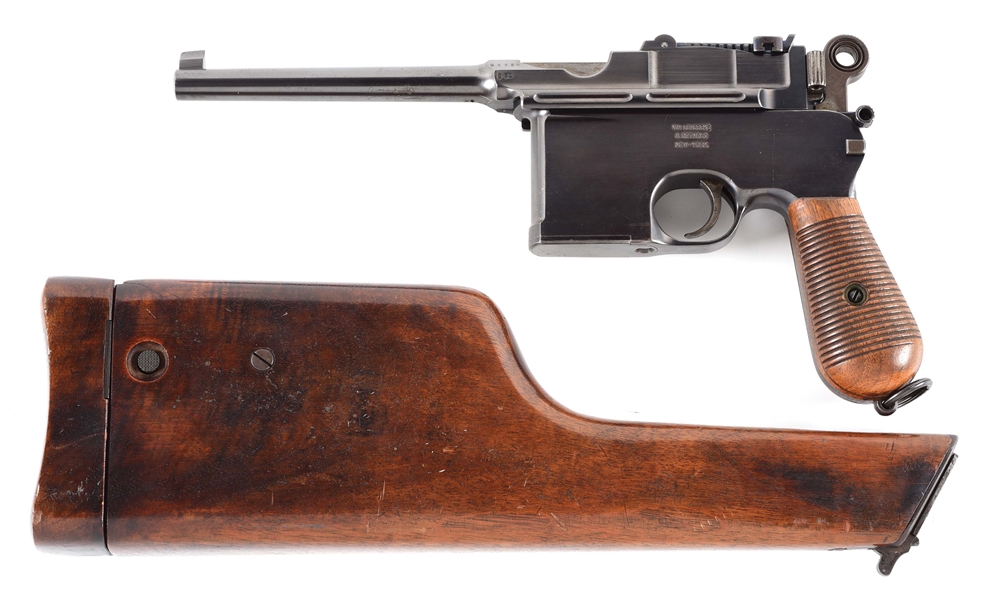 (C) CASED MAUSER LARGE RING C96 SEMI AUTOMATIC PISTOL INSCRIBED TO GENERAL J. H. WILSON.