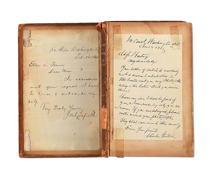 SMALL JAMES GARFIELD ARCHIVE, WITH HIS SIGNATURE AND LETTER FROM HIS ASSASSIN, EX-LATTIMER.