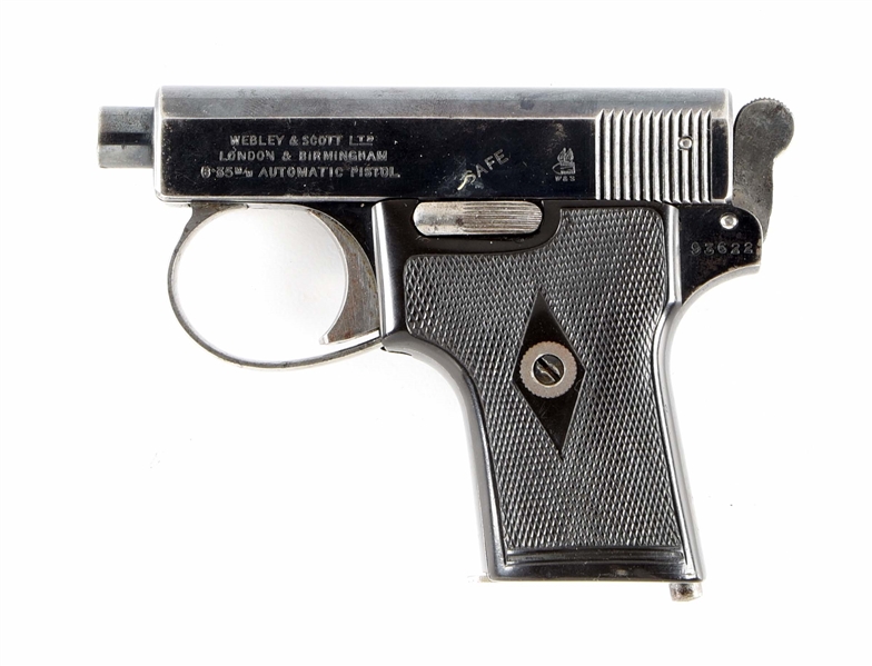 (C) WEBLEY & SCOTT MODEL 1907 SEMI AUTOMATIC PISTOL.