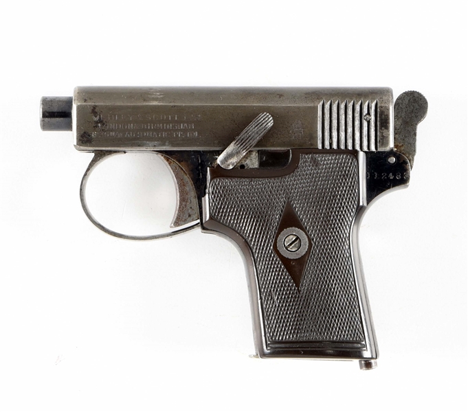 (C) WEBLEY & SCOTT MODEL 1907 SEMI AUTOMATIC PISTOL.