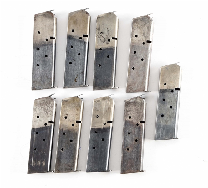 LOT OF 9: DUAL TONE COLT 1911 MAGAZINES.