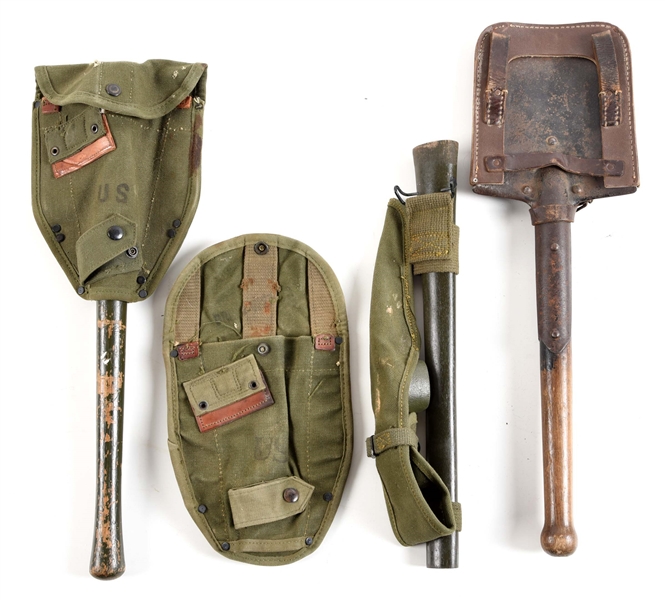 LOT OF 4: US AND EUROPEAN ENTRENCHING TOOLS.