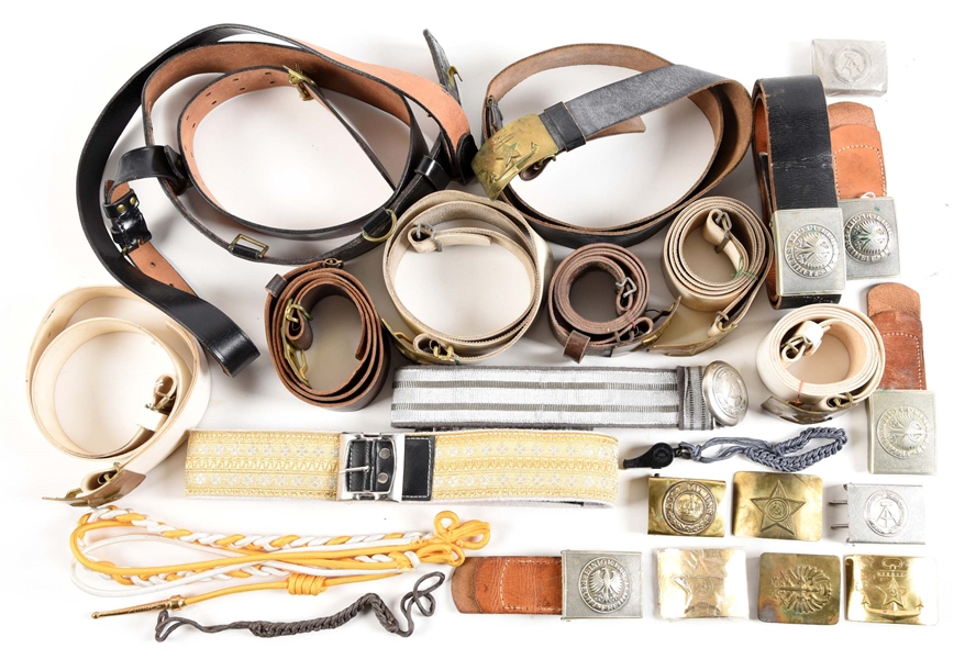 LOT OF COLD WAR RUSSIAN AND GERMAN BELTS.