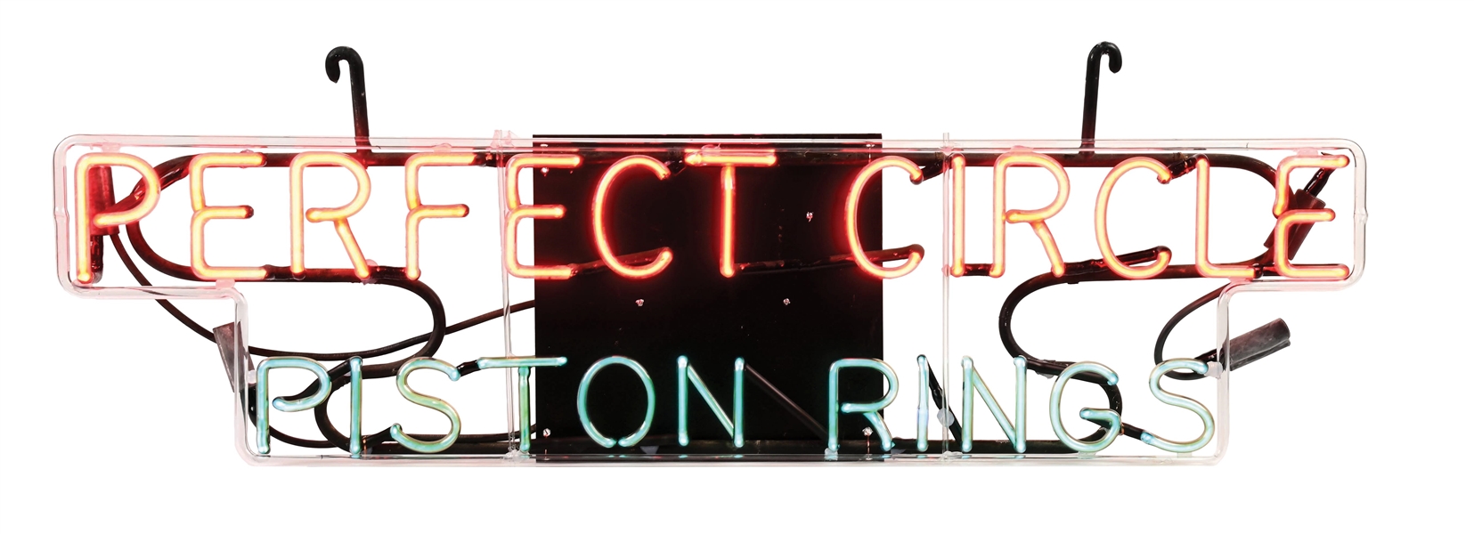 PERFECT CIRCLE PISTON RINGS SKELETON NEON SIGN. 