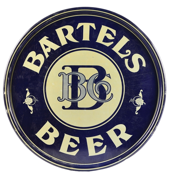 BARTELS BEER TIN LITHOGRAPH SELF-FRAMED SIGN.