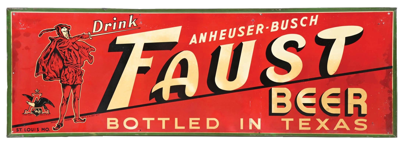 TIN FAUST BEER SIGN.