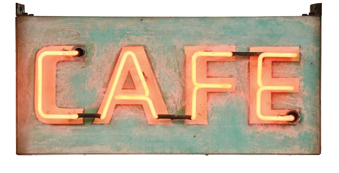 DOUBLE-SIDED "CAFE" NEON SIGN.