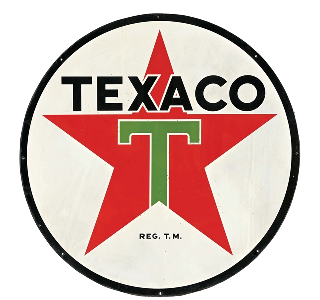 TEXACO PORCELAIN SERVICE STATION IDENTIFICATION SIGN.