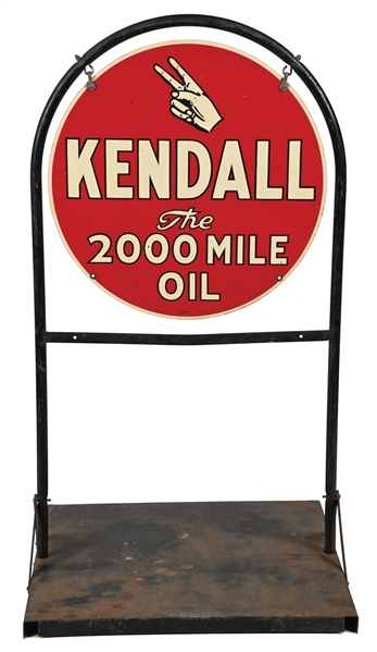 KENDALL "THE 2000 MILE OIL" W/ HAND GRAPHIC.
