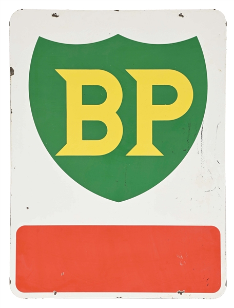 BP PORCELAIN SIGN W/ SHIELD LOGO.