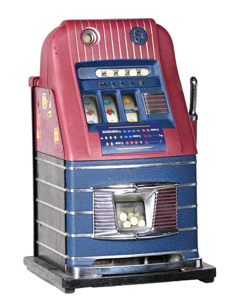 5¢ MILLS BELL FRUIT HIGH TOP SLOT MACHINE.