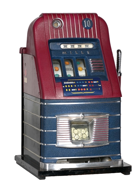 10¢ MILLS BELL FRUIT HIGH TOP SLOT MACHINE.