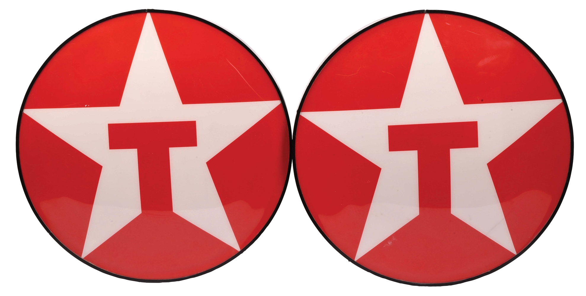 COLLECTION OF 2: PLASTIC TEXACO GASOLINE LIGHT-UP SIGNS.