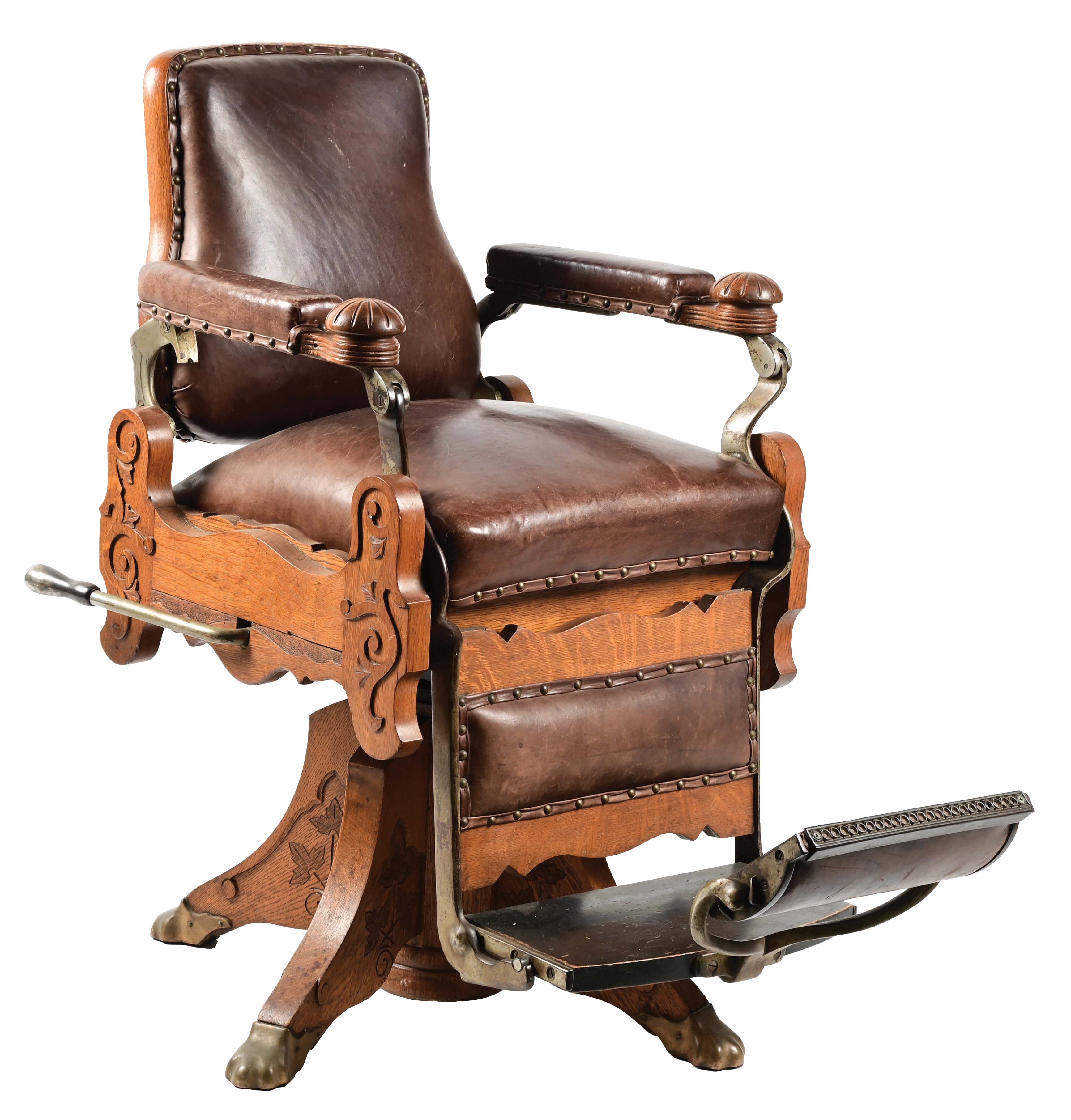 Lot Detail - ORIGINAL KOKEN WOOD BARBER CHAIR.