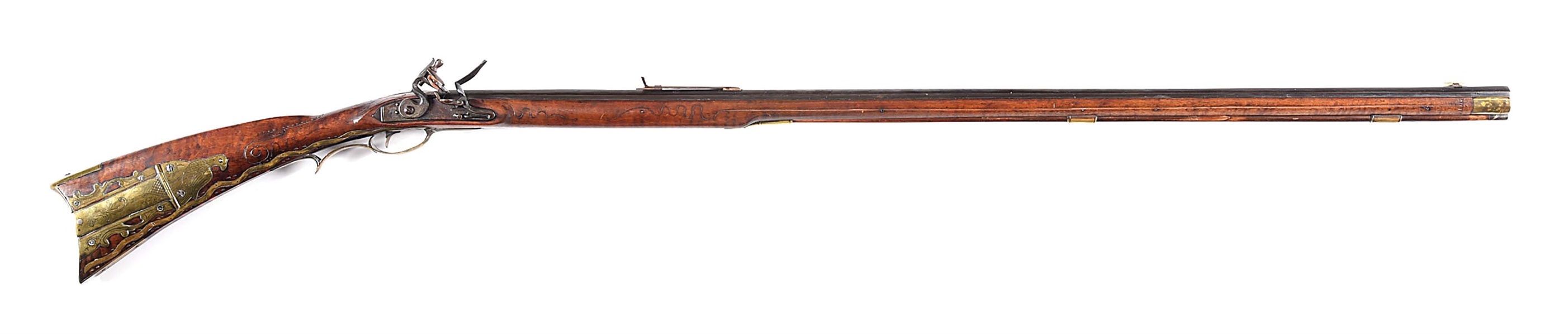 (A) J. BRYAN SIGNED KENTUCKY FLINTLOCK RIFLE.