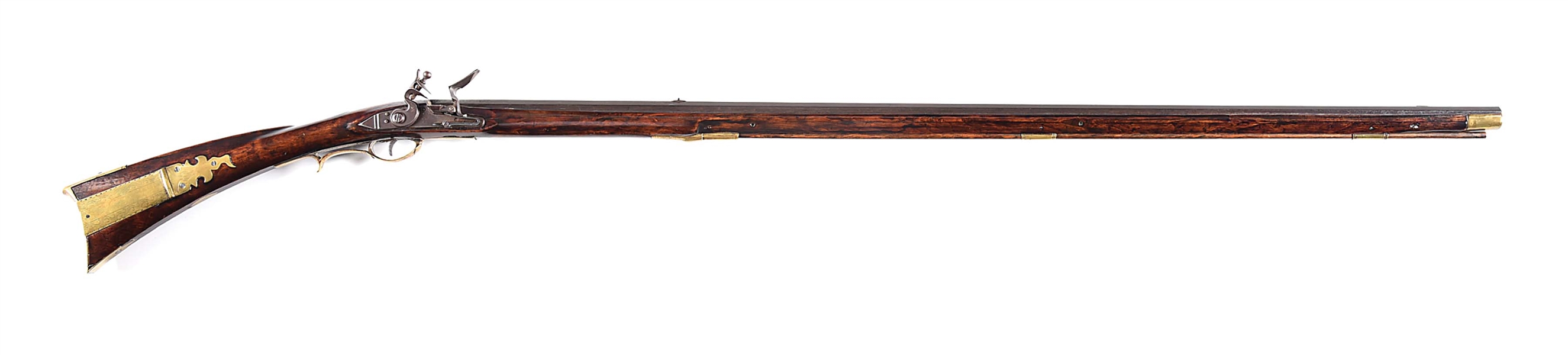 (A) HENRY CLAUSE ATTRIBUTED FLINTLOCK KENTUCKY RIFLE.