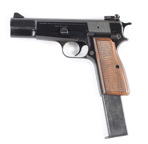 (C) BROWNING HI POWER SEMI-AUTOMATIC PISTOL WITH HOLSTER.