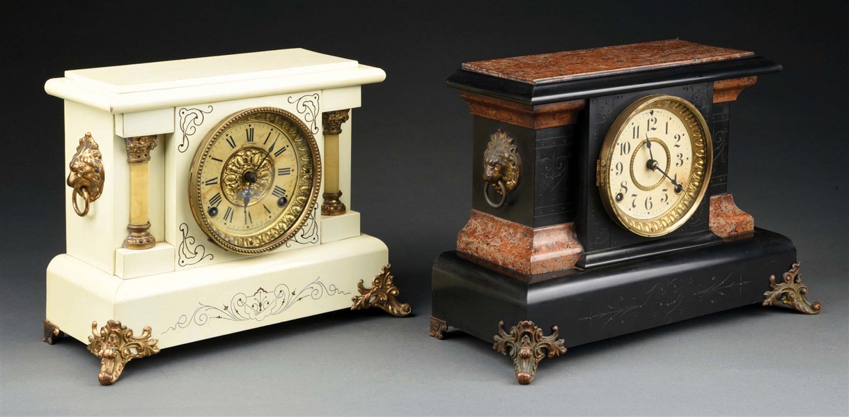 A PAIR OF SETH THOMAS MANTEL CLOCKS