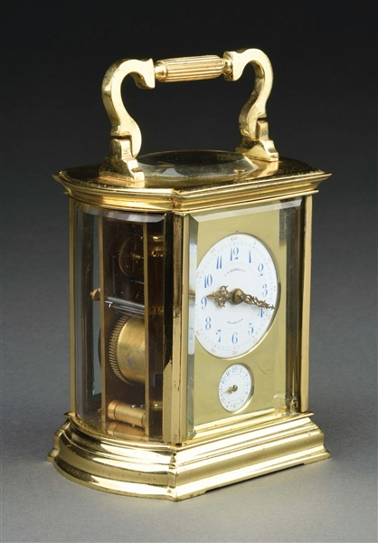 J.E. CALDWELL REPEATER ALARM CARRAIGE CLOCK