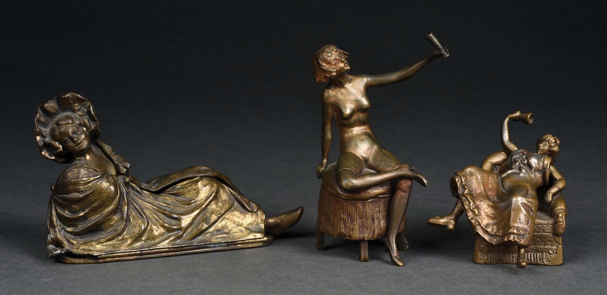 LOT OF 3: EROTICA BRONZE RECLINING