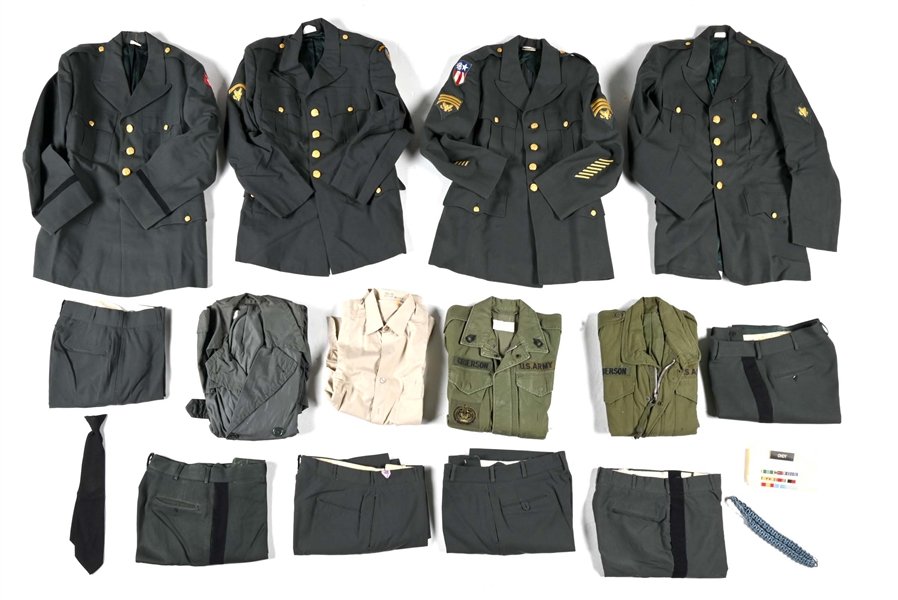 LOT OF COLD WAR US ARMY UNIFORMS.