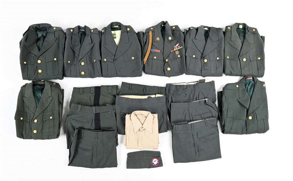 LARGE LOT OF US ARMY UNIFORMS.