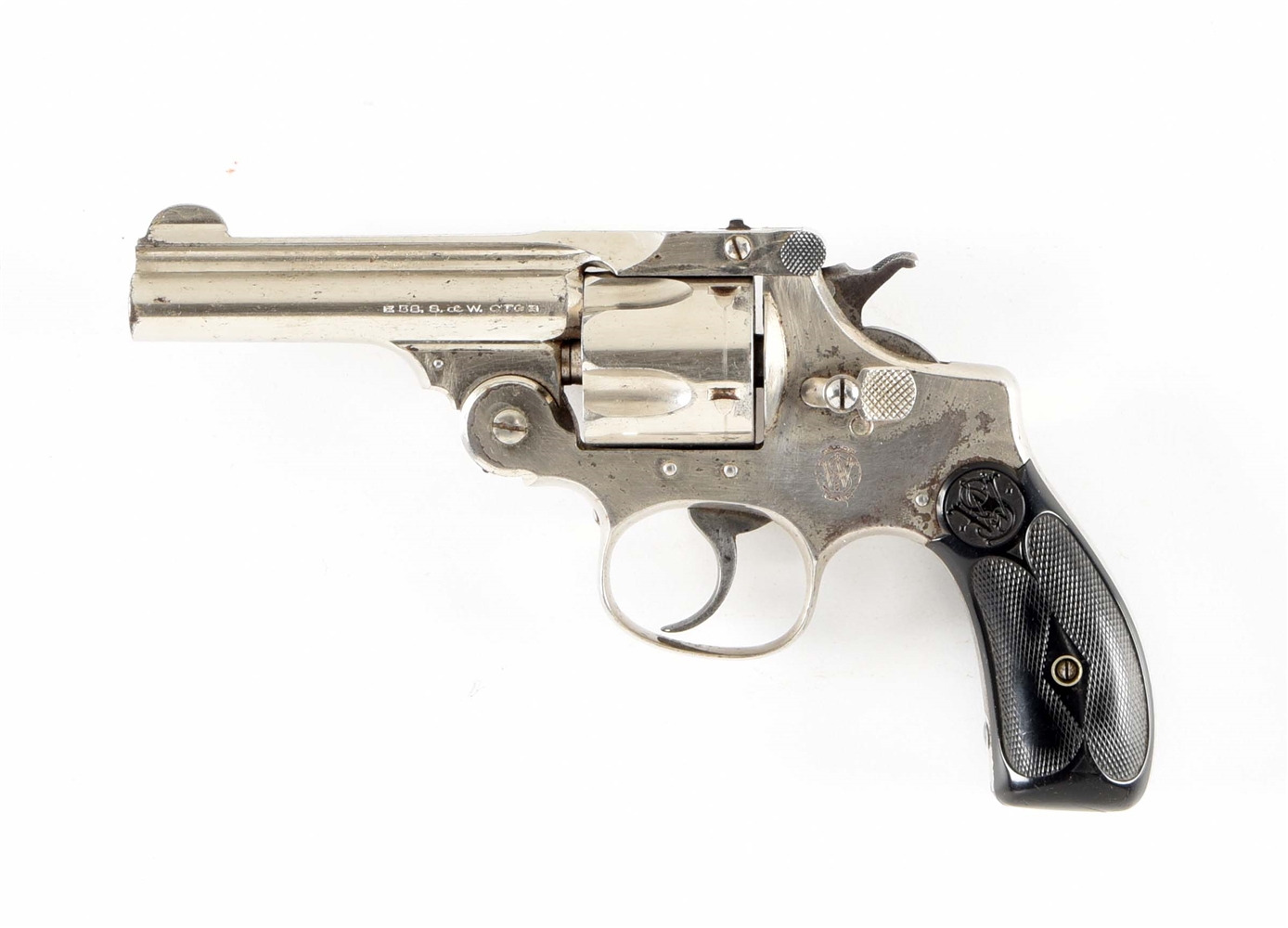 (C) SMITH & WESSON DOUBLE ACTION 38 PERFECTED TOP BREAK REVOVLER.