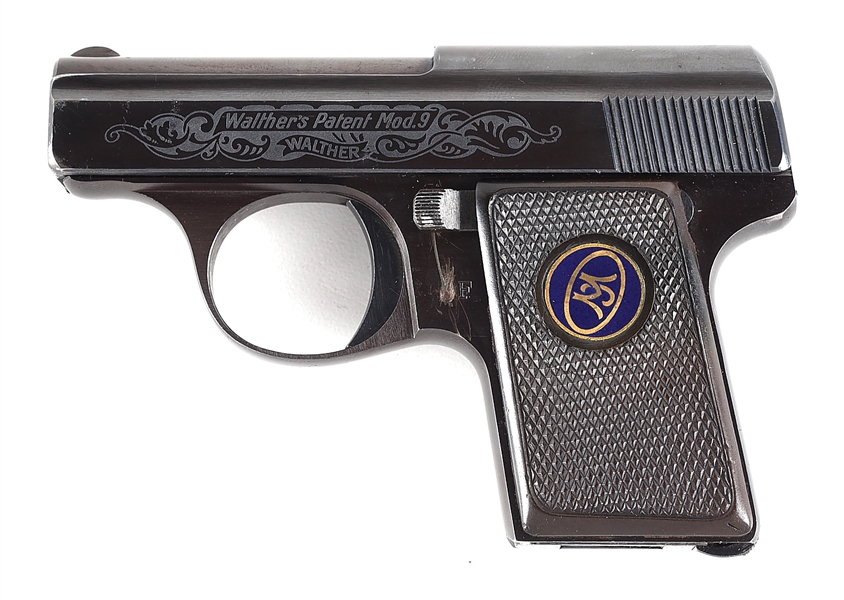 (C) FACTORY EMBELLISHED WALTHER MODEL 9B .25 ACP SEMI-AUTOMATIC PISTOL.