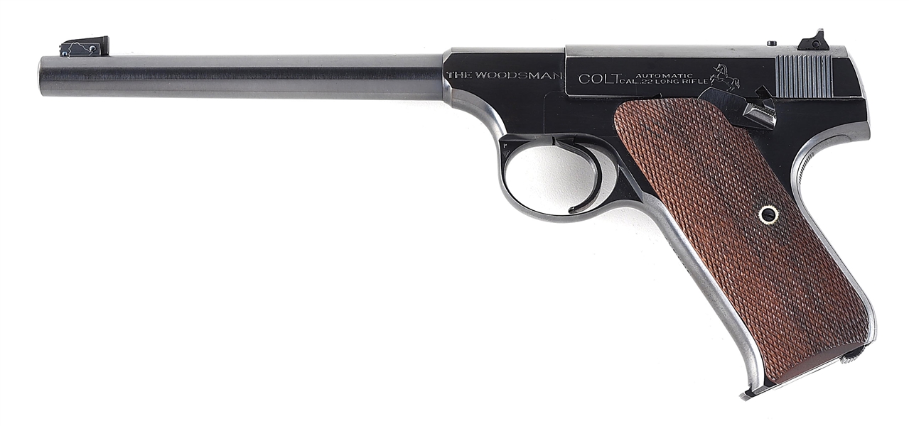 (C) NICE PRE-WAR COLT WOODSMAN TARGET MODEL SEMI-AUTOMATIC PISTOL.