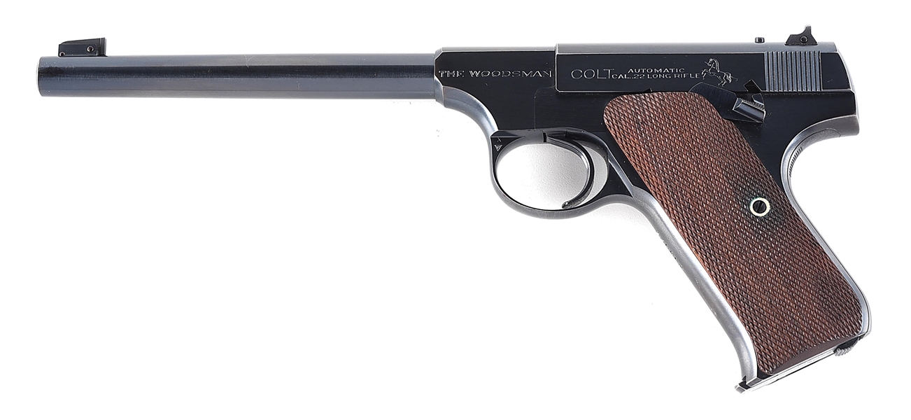 (C) COLT WOODSMAN TARGET MODEL SEMI-AUTOMATIC PISTOL IN BOX.