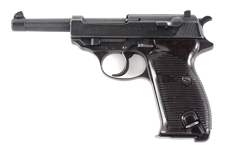 (C) WALTHER "AC 44" CODE P.38 SEMI AUTOMATIC PISTOL WITH CAPTURE PAPERS.