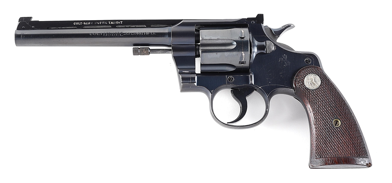 (C) COLT OFFICERS MODEL KING SUPER TARGET DOUBLE ACTION REVOLVER.