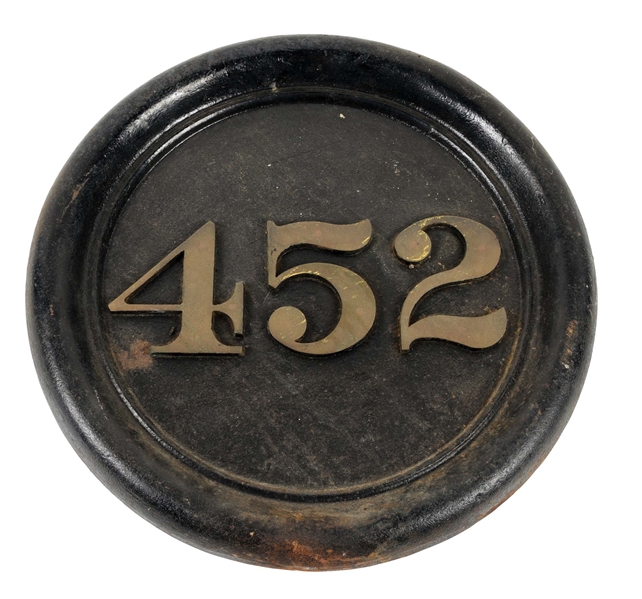 M&STL RR STEAM LOCOMOTIVE NUMBER PLATE 452.