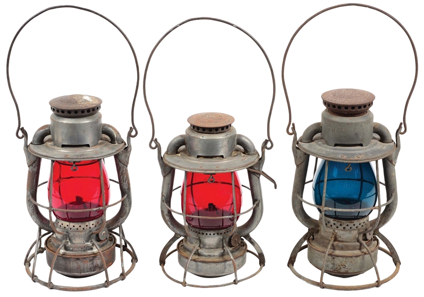 LOT OF 3: RAILROAD LANTERNS.