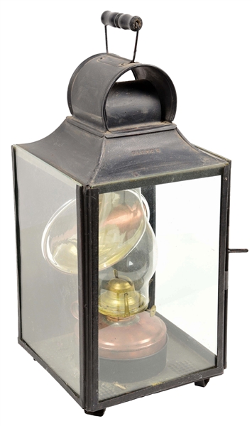 RAILROAD SQUARE TABLE LAMP.