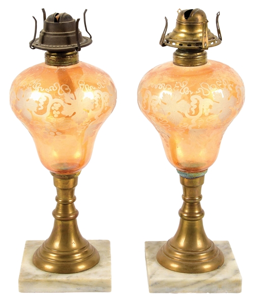 LOT OF 2: TABLE OIL LAMPS.