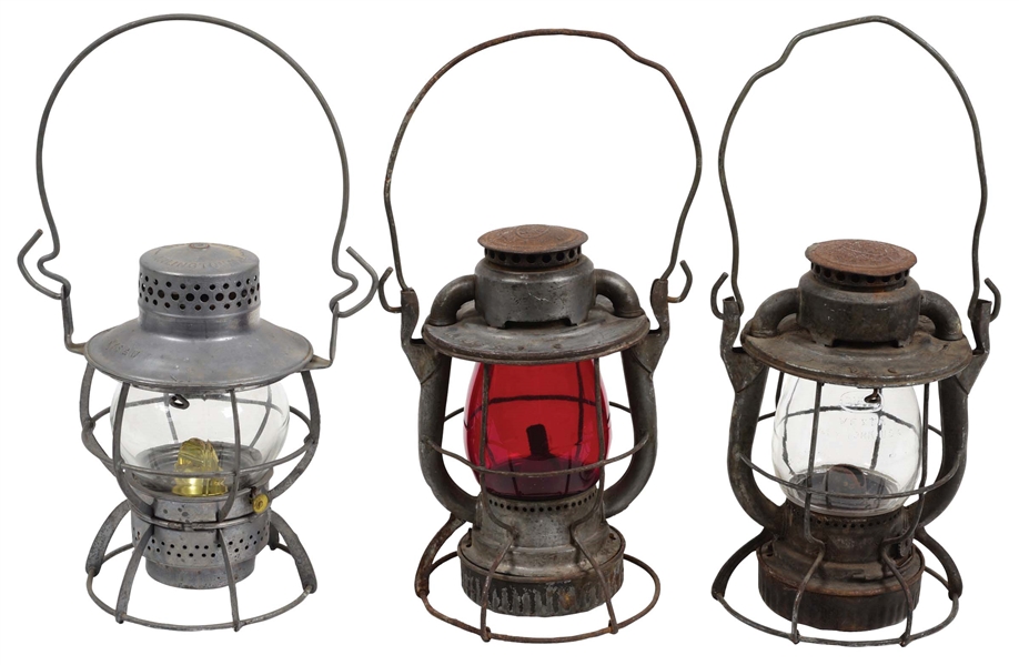 LOT OF 3: RAILROAD LANTERNS.