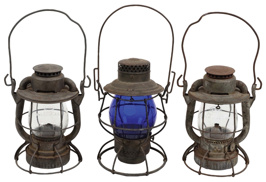 LOT OF 3: RAILROAD LANTERNS.