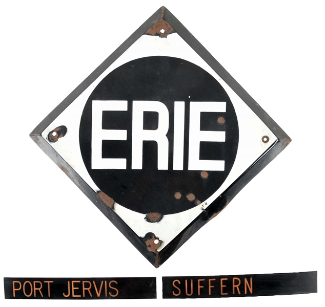 LOT OF 3: ERIE DEPOT SIGN & MISC.