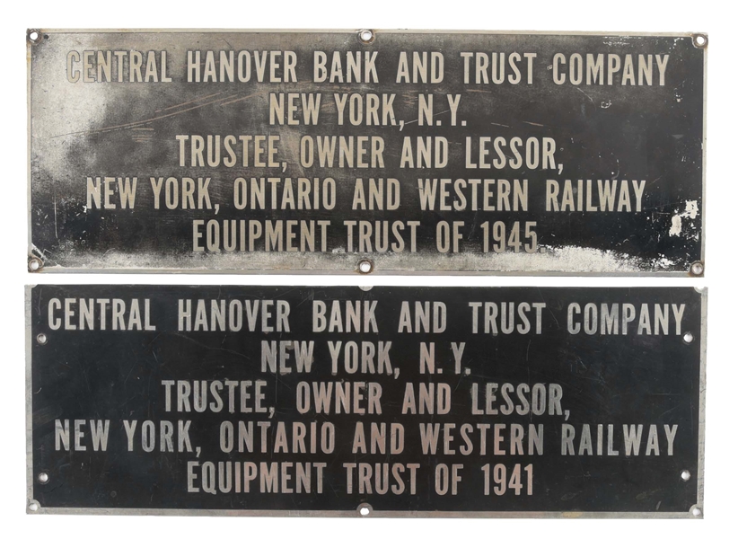 RAILROAD EQUIPMENT TRUST PLATE.