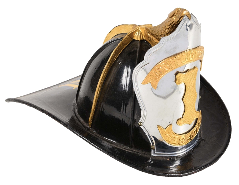 FIREMANS LEATHER HELMET.