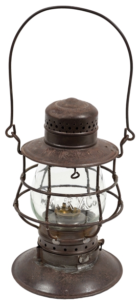 M RR CO RAILROAD LANTERN.