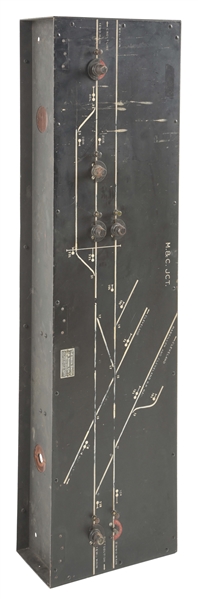 RAILROAD INTERLOCKING TOWER MODEL BOARD.