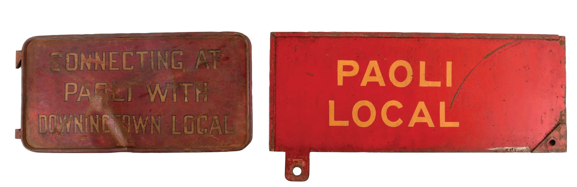 LOT OF 2: PRR DESTINATION SIGNS.