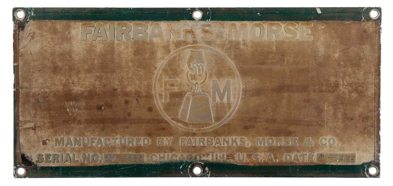 DIESEL LOCOMOTIVE BUILDERS PLATE.