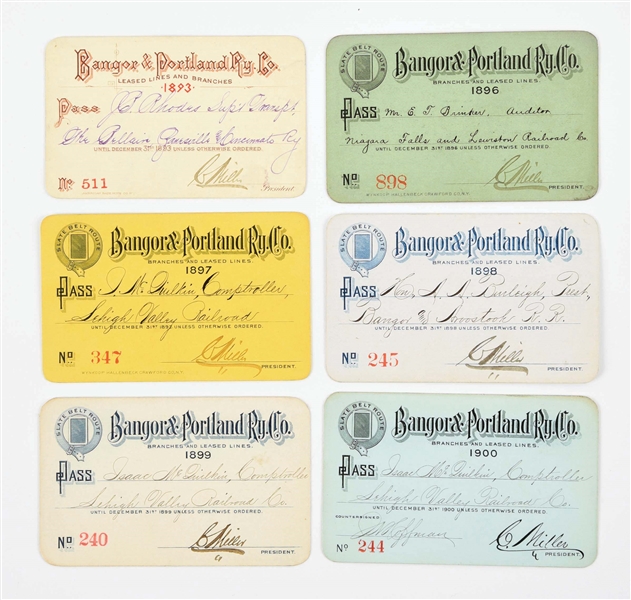 LOT OF 6: RAILROAD TRAVEL PASSES.