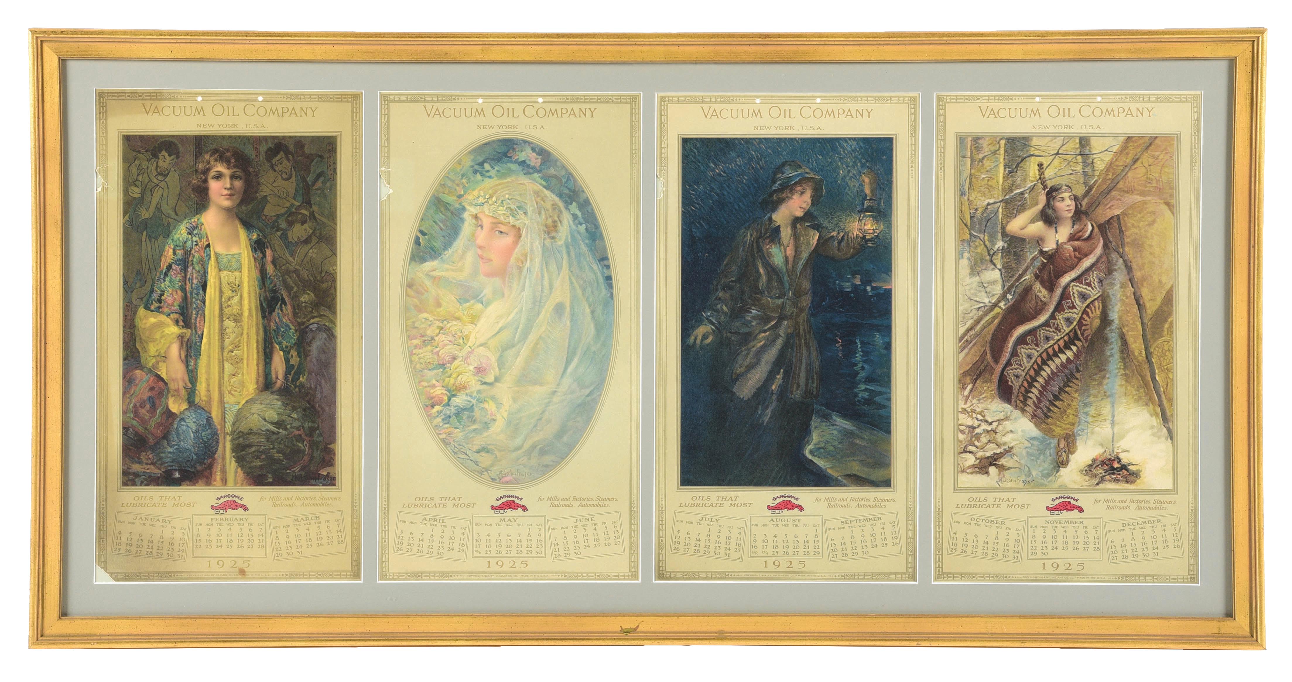 Lot Detail - COLLECTION OF 4: 1925 CALENDARS FROM VACUUM OIL COMPANY W ...