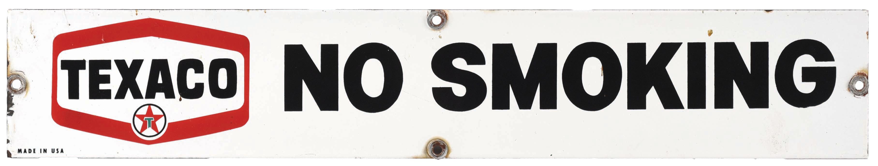 Lot Detail - PORCELAIN TEXACO NO SMOKING SIGN.