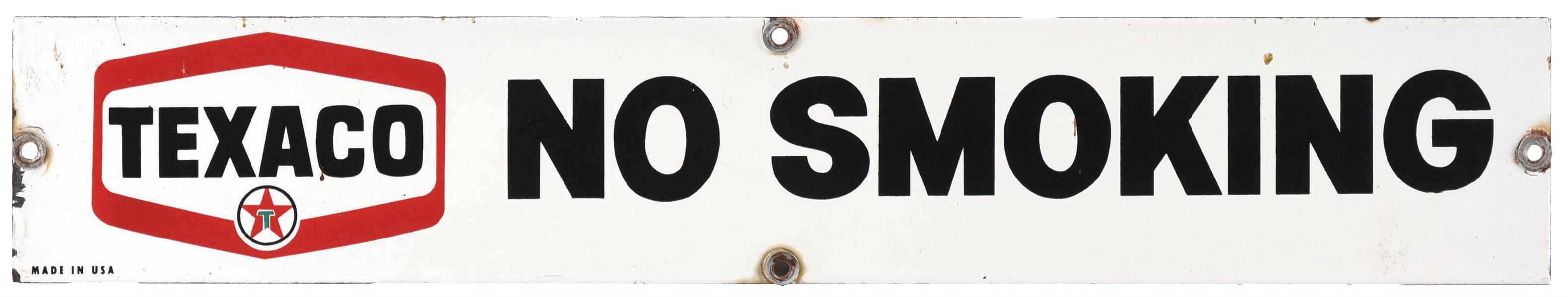 Lot Detail - PORCELAIN TEXACO NO SMOKING SIGN.